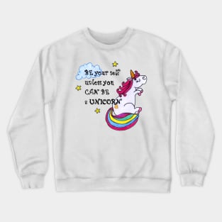 Unicorn be yourself punk stars children kids print Crewneck Sweatshirt